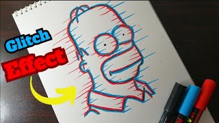 Drawing Homer Simpson In Glitch EFFECT!