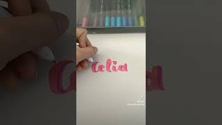 Lettering de Celia 💗💜#shorts #lettering #nombres