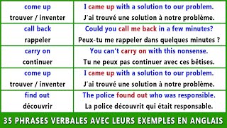 📚 35 PHRASES VERBALES AVEC LEURS EXEMPLES EN ANGLAIS