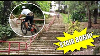 Biking down Wright Park Steps/ Stairs (Baguio Tourist destination)