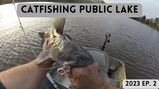 Catfishing Public Lake // **Biggest I've hooked on the lake! **