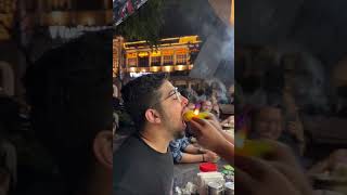 GUY EATS LEAFS ON FIRE!! IN INDIA #crazy #youtubeshorts #YouTube #shorts #comedy #funny #tour