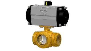 Valworx Air Actuated Lead Free Brass 3-way T-Port Ball Valves