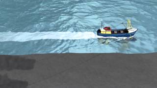 Beam trawler fishing animation