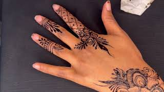 Beautiful black hennah design step by step#silentvlog #hennaartist #backhanddesigns