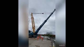 Sennebogen 673 telescopic crawler crane flies over Grand Union Canal in Birmingham