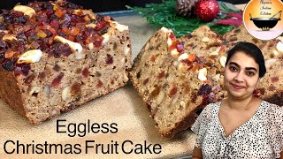 Eggless Christmas Fruit Cake with orange juice/eggless fruit cake recipe/plum cake/dry fruits cake