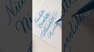 Nicolette In #Calligraphy 4 Ways: Copperplate, Modern, Flourished + Spencerian ✨ #shorts #ASMR