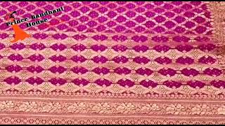 Pure Banarasi Georgette Neemzari Weawing Raai Bandhrj Saree||More Colors availble