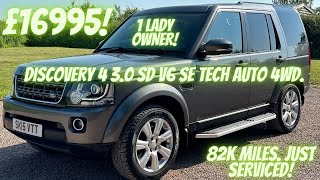 1 LADY OWNER! Land Rover Discovery 3.0 SD V6 SE Tech Auto 4WD. 7 SEATS.