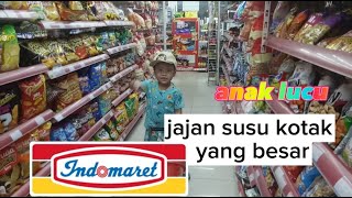 ANAK LUCU JAJAN KE INDOMARET || BERBURU JAJAN FAVORIT SUSU KOTAK DAN SOSIS