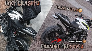 Ns200 crashed 😭| engine damaged by exhaust? | why i have removed my exhaust | problems with exhaust