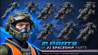 21 Spaceships Parts