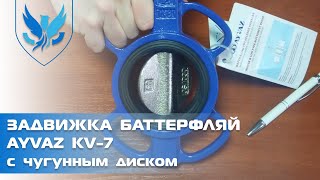 ⛲️🔴 Задвижка Баттерфляй Ayvaz KV-7 с чугунным диском 🎥 видео обзор затвор дисковый Баттерфляй