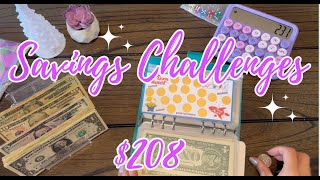 SAVINGS CHALLENGES| $208 | #cash #budget #budgeting #finances #money #cashstuffing #financialfreedom