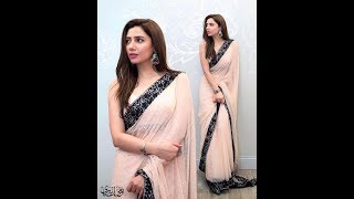 NOMI ANSARI Bridal CHIFFON Embroidery Saree - Mahira Khan