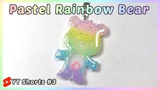 PASTEL RAINBOW Bear Resin Bag Charm | Kawaii Keychain! #Shorts