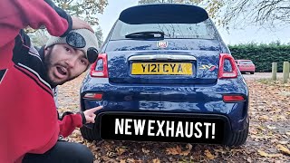 The Abarth has received a brand new exhaust! You'll be surprised! Exhaust review and sound clips!