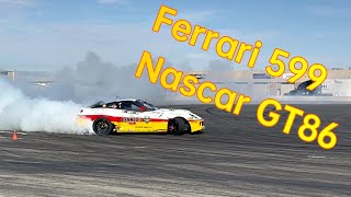 Ferrari 599 and a NASCAR V8 swapped Toyota GT Get ROWDY!