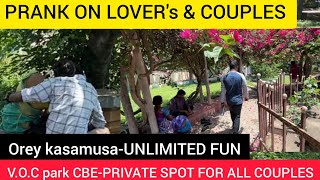 PRANK ON LOVERS & COUPLES-UNLIMITED FUN V.O.C PARK  COIMBATORE #prankvideo#prank#coimbatore#funtime