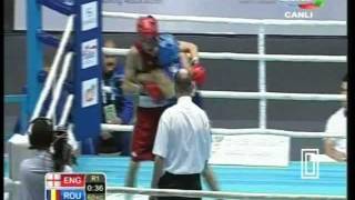 AIBA WORLDS BAKU 2011 - 60 kg, 1st round: DRAGOS MARIN (Romania) vs MARTIN WARD (England)