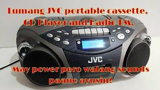 Lumang portable JVC cassette, CD Player and FM/AM. May power pero walang sounds paano ayusin?