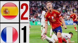 FRA 🇫🇷 1 - 2 🇪🇸 ESP Semi Final Live Match Highlights #semifnal #EURO2024 #football