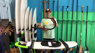 Racked ceiling SUP and surf rack