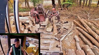 Processing Timber with Slasher Saw🪚