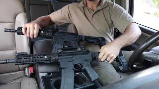 TAKEDOWN AR15 IN CONSOLE OF TRUCK, TWO OF THEM!!!!!