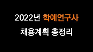 2022 학예연구사 채용계획 총정리!