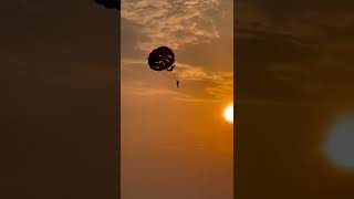 Parasailing 🪂 in the sunset 🌅 at Khanpur Dam