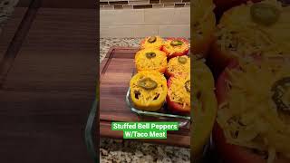 Stuffed Bell Peppers w/Taco Meat #sietetacoseasoning #stuffedbellpepper #peppers