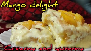 How to make a creamy summer dessert Mango Delight. #food #dessert #vlog