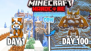 I Survived 100 days as a Cow in Amplified World in Minecraft Hardcore (Hindi)