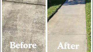 Sidewalk Clean | How to Pressure Wash A Concrete Sidewalk!