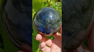 DEEP BLUE Labradorite FLASH In This Sphere #labradorite #gemstone #gems #crystals #geology