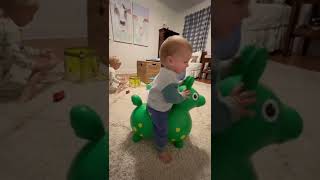 The Baby can finally play on bouncy toy!