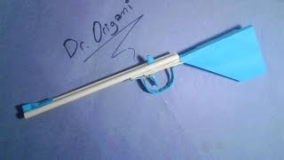 | DIY | How to Make a Paper Gun that Shoots  rubber band-  - Double barrel shotgun