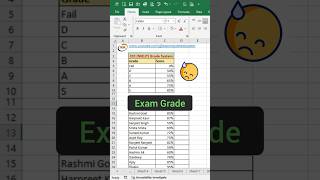 How to calculate Examination Grade using lookup function in excel #shorts #viral