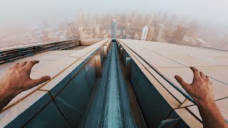 The Most Dangerous Rooftop Slide EVER 😬