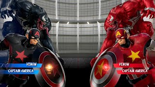 Venom & Captain America (Black) Vs Venom & Captain America (Red) Fight | Marvel vs Capcom Infinite