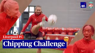 Liverpool FC Women Emma Koivisto and Leighanne Robe take on the chipping challenge | AXA UK