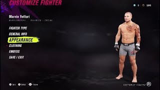 How to create Marvin " The Italian Dream" Vettori in EA Sports UFC 4