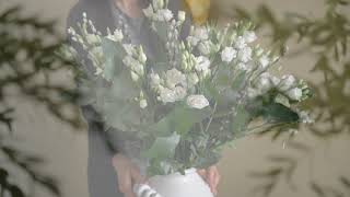 White Lisianthus with Pussy Willow and Eucalyptus Robusta - Subscription Flowers by Arena Flowers