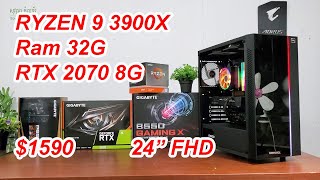 PC Build RYZEN 9 3900X 12 Core / RTX 2070 8G / Ram 32G/ 24" / $1590