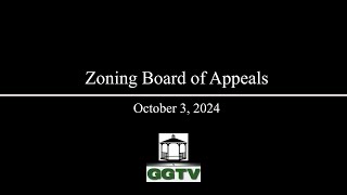 Zoning Board of Appeals 10-3-24