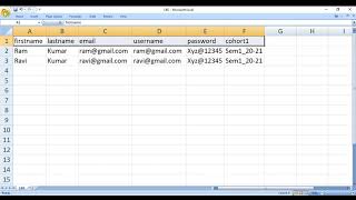 Moodle Course | Preparing Excel CSV Format