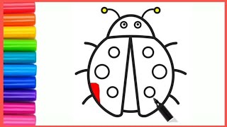 Easy LadyBug Drawing | Cute LadyBug Drawing painting and Coloring for Kids |