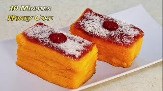 Honey cake in 10 mins | Instant Bread Honey cake |Christmas Cake without Oven |Jam Cake #newyear2024